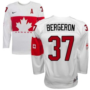 Olympic Hockey Team Canada #37 Patrice Bergeron Authentic Weiß Heim 2014